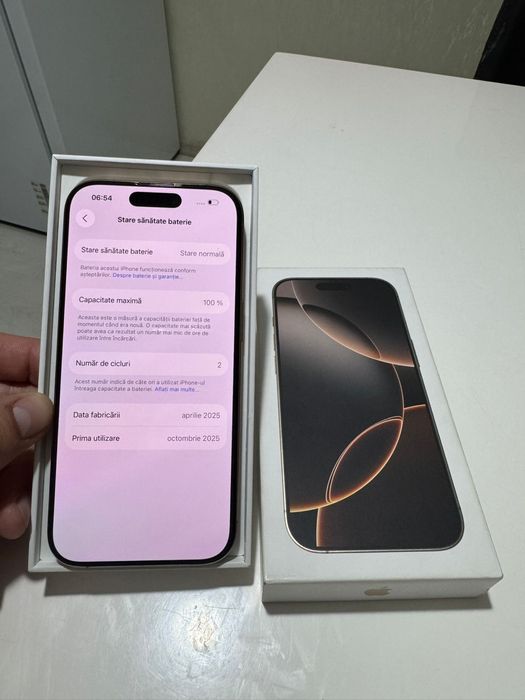 Iphone 16 PRO 128gb NOU activat pt proba( 2 incarcari)