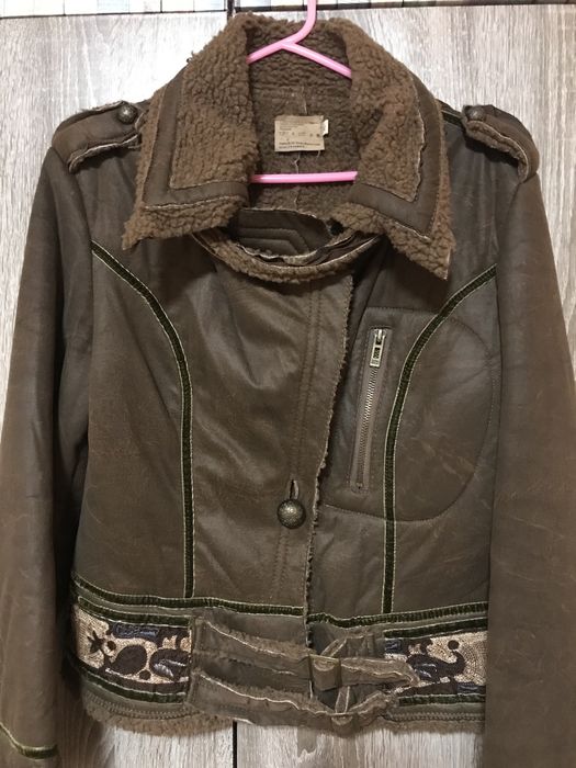 Дамско Яке набук с каракул