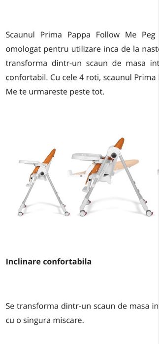 Scaun de masa Peg Perego Prima Pappa