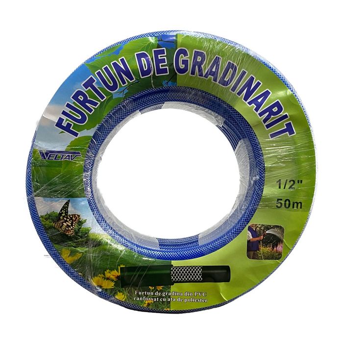 Furtun gradina, armat cu insertie,1"/1 tol, rola 50 metri, transparent