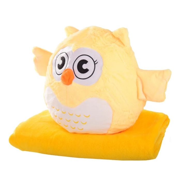 3в1 Емоционален бухал с одеало, Плюшена играчка Бухал с одеало