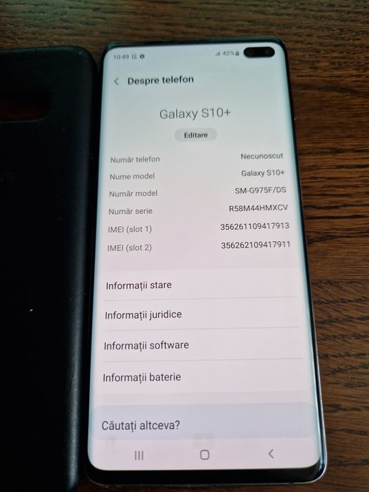 Oferta! Samsung s10+,folie fata spate de nou,126gb,black,plus,necodat