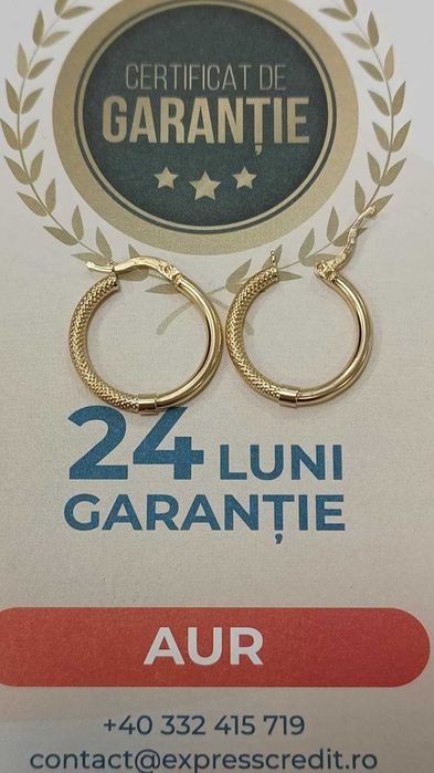 [AG24 Harlau B.45522.1] Cercei aur 14k 2,15g - Garantie 2 ani!