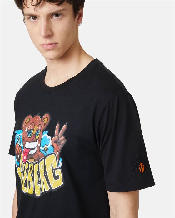 Мъжка тениска Iceberg T-shirt with Bear Print And Vxmee Logo