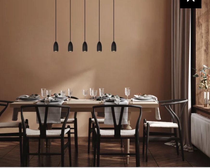 Полилей/Пендел черен; бял; стъкло; бетон, месинг