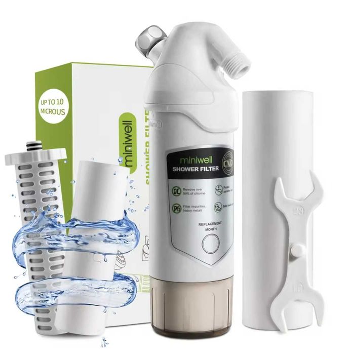 Филтър за душ Miniwell -двустепенна филтрация и сменяем памучен филтър