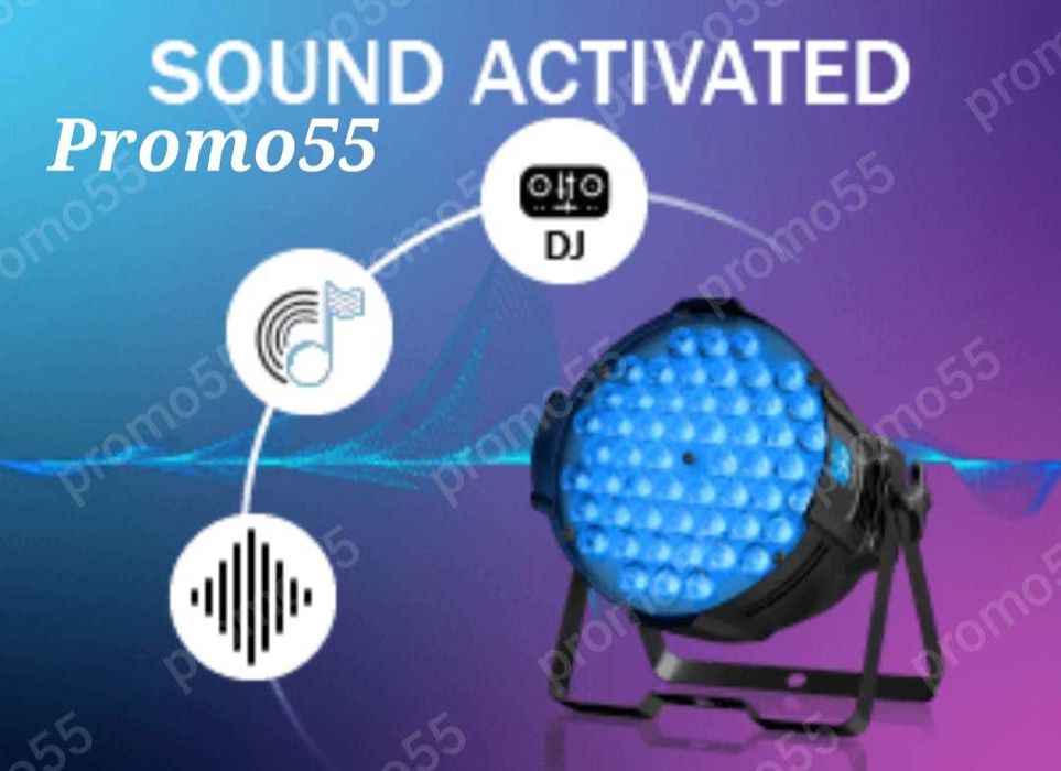 ПРОМО! Голям  Диско Парти Прожектор 54 Лед Диода, Сценично Осветление