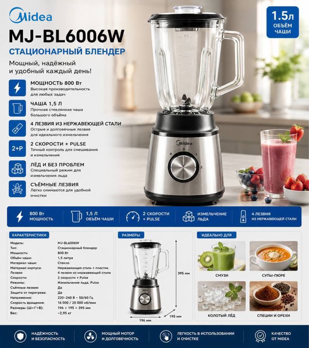 MJ-BL6006W Блендер мидеа
