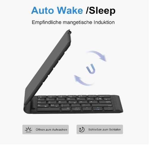 Сгъваема клавиатура OMOTON KB567, акумулаторна безжична Bluetooth