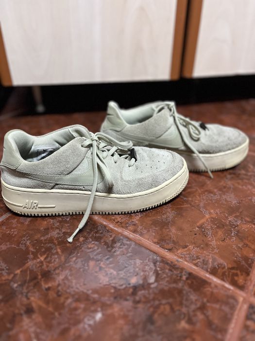 Nike AirForce1 verzi din piele intoarsa