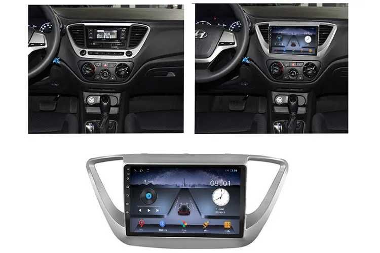 Navigatie Android 14 Hyundai Accent 2017 1/8 Gb Waze CarPlay + CAMERA