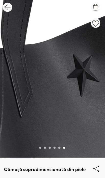 Thierry Mugler x H&M tote bag piele neagra