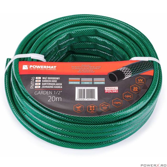 Furtun pentru gradina Garden 1/2" 8 bari 20 metri, Powermat