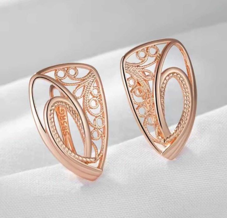 GP120,cercei placati aur 14k,incuietoare sigura,filigranati,noi