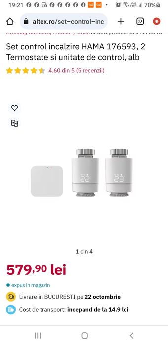 Termostat inteligent Hama WLAN kit  2 unități+hub zigbee