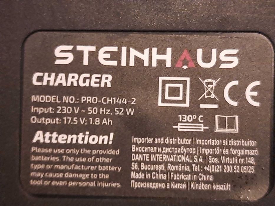Masina de gaurit si insurubat  cu acumulator 14.4V 1.3Ah Li-Ion Steinhaus Start, PRO-CD144B, 20Nm, 550 RPM, mandrina rapida 10mm