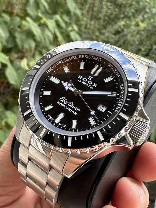 Vand ceas Edox SkyDiver Neptunian, diver 1000M, 44mm