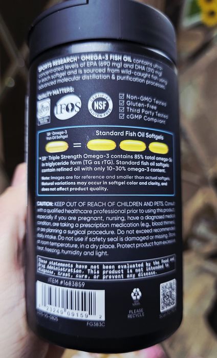 ДОСТАВКИ НЕТ Sport Research omega 3 , 150шт Made in USA