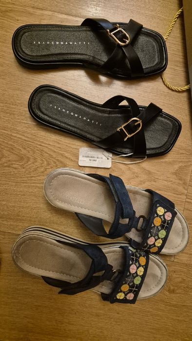 Летние женские шлепанцы новые 38размер + шлепанцы rieker отдам вместе