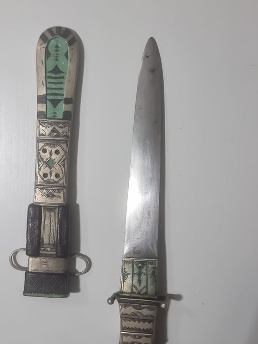 Pumnal Tuareg autentic din argint - Sahara, început 1900