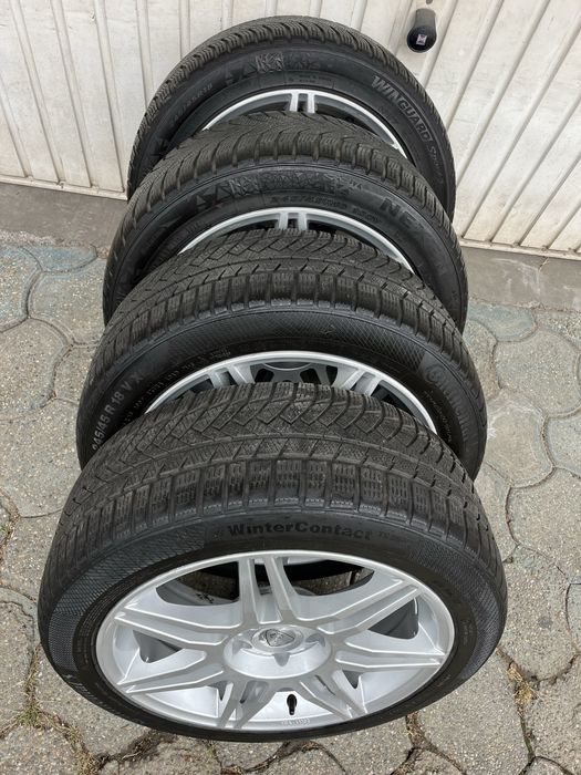 Jante 5x112mm, anvelope iarna, 245/45 R18, VW Audi Seat Skoda Mercedes