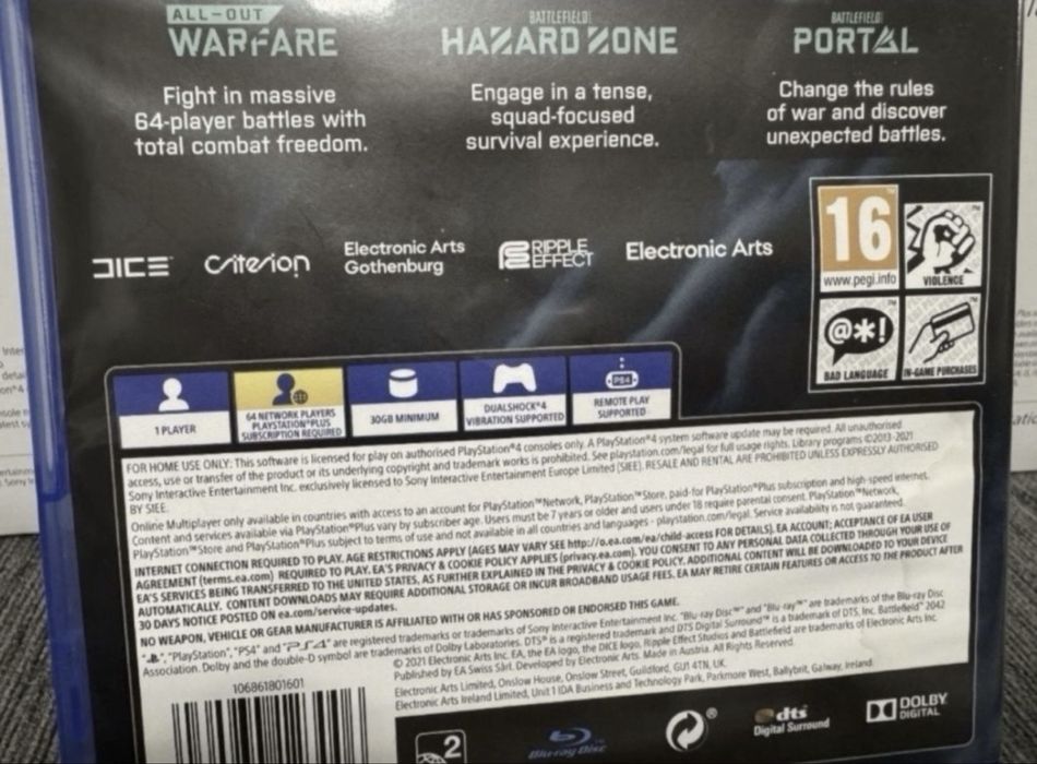 Игра PlayStation / Battlefield 2042 PS4 PS5 4 5