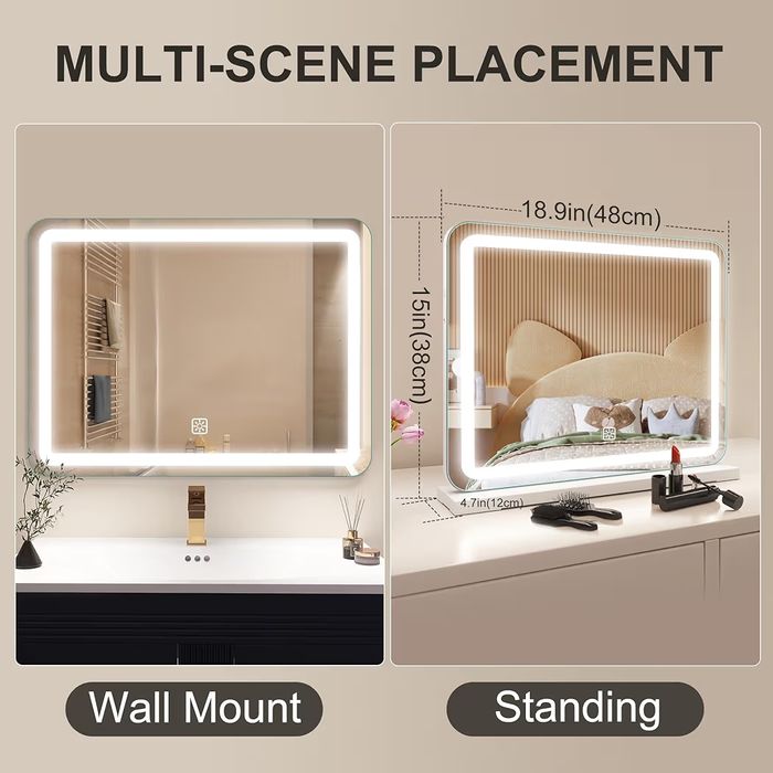 Огледало за грим с led педсветка  FENCHILIN  облак  45×55 см