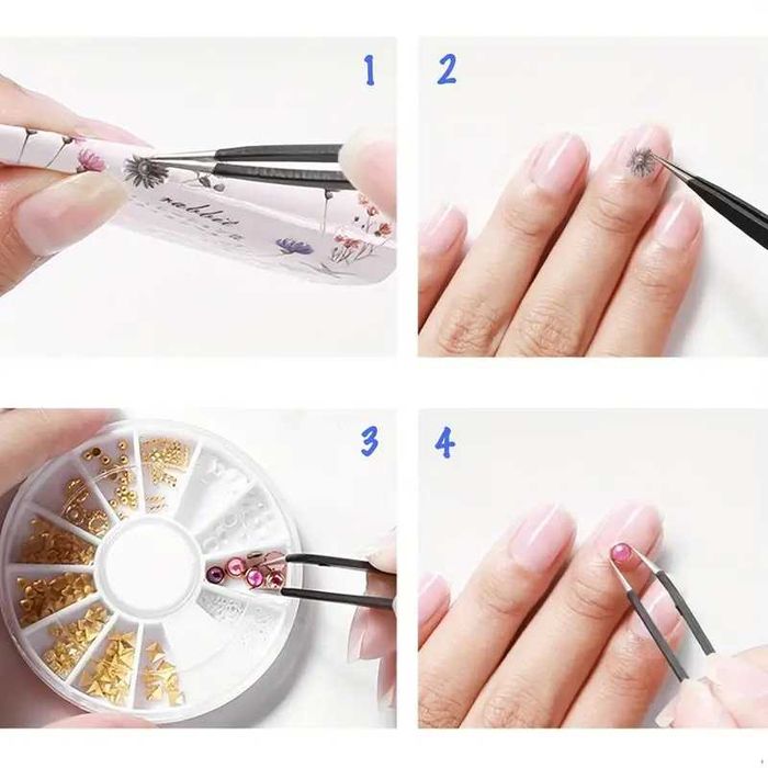 Антистатични пинсети в комплект с калъф - 10 броя (нови)