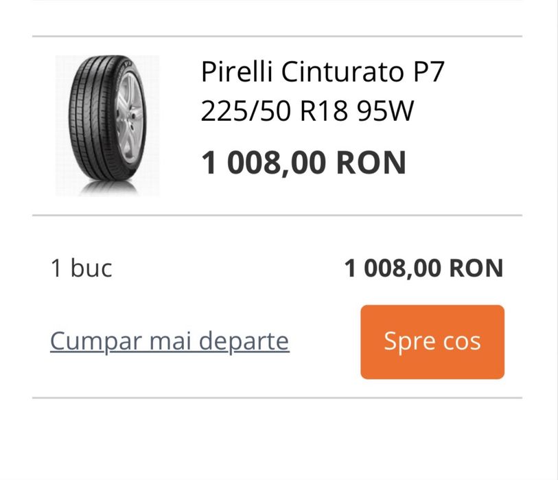 Anvelope Pirelli Cinturato P7 225 50 18, dot 2024