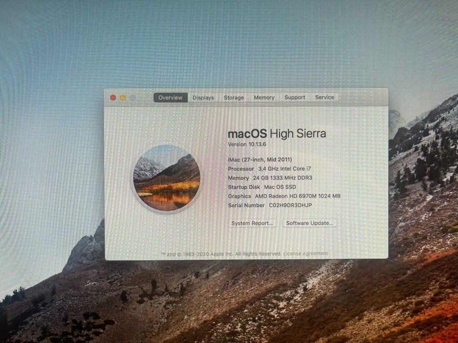 Imac 27” i7 24GB RAM GPU AMD Radeon HD6970M 1GB 512GB SSD