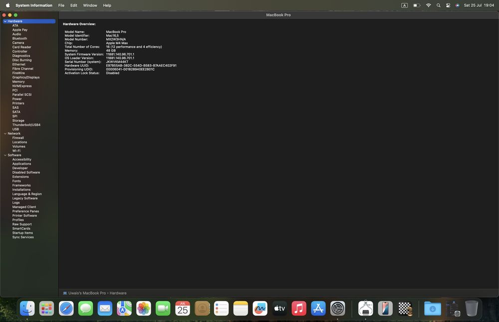 Macbook pro 16 m4 max.