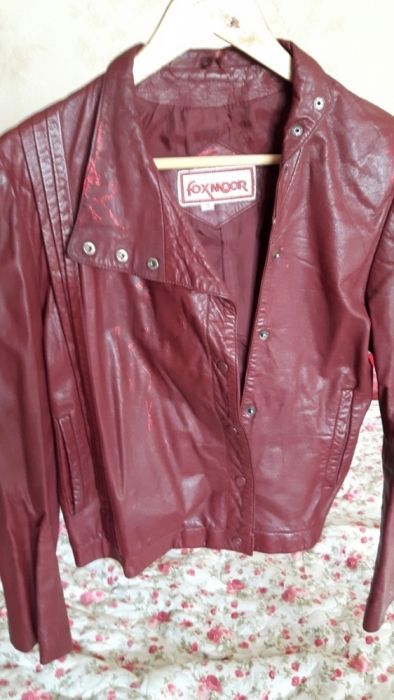 Аке естествена кожа винено и кафяво и сако- еко кожа