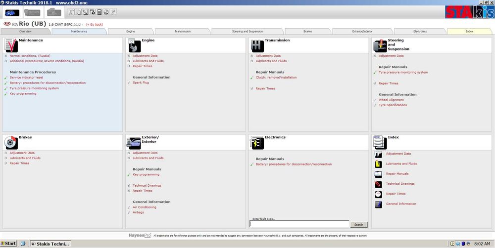 Ръководство за ремонт на автомобили Atris Stakis Technik 2019