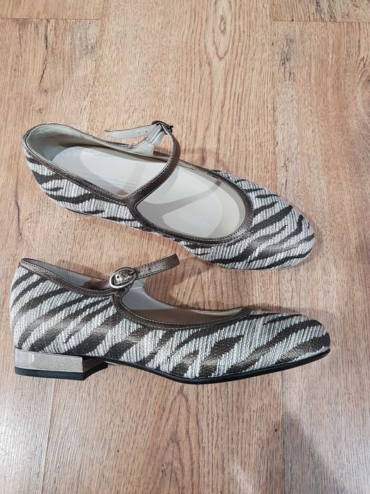 Pantofi dama noi handamde piele naturala+textil deosebiti 37