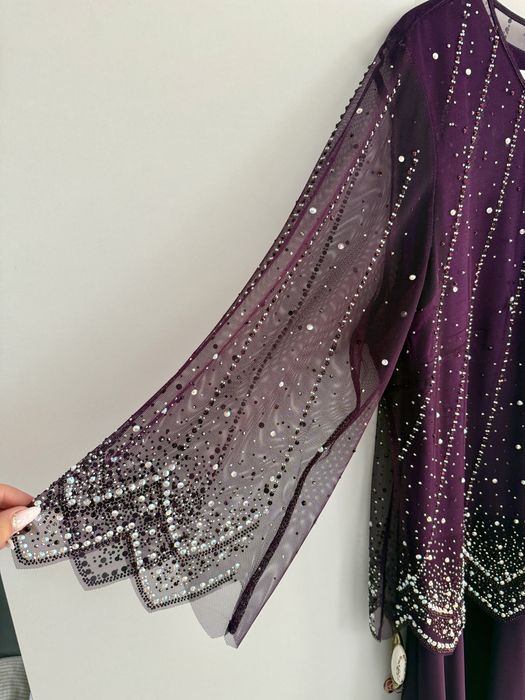 Rochie eleganta mov cu pietricele