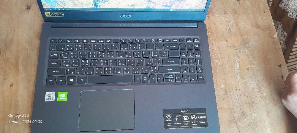 Notebook Acer core i5, vindovs 10,ko'p ishlatilmagan,solidvorks ochadi