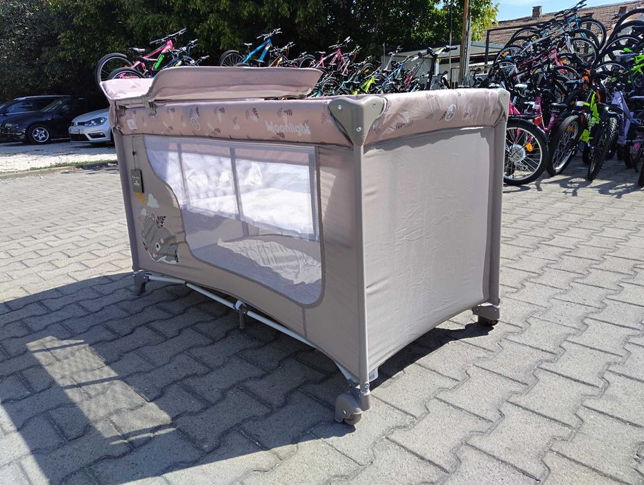 LORELLI Детска кошара на 2 нива с повивалник MOONLIGHT бежов