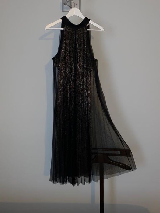 Rochie de seara/ revelion - Uterqe neagră/auriu, plisse