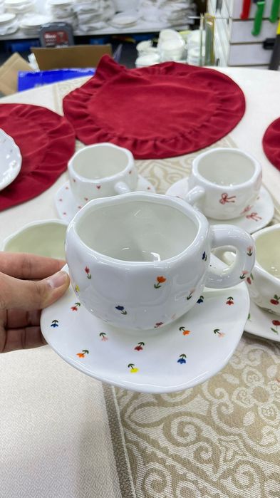 Керамическая посуда чаша+ блюдце