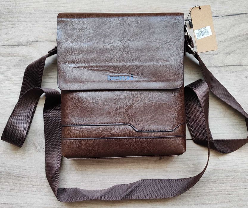 Geanta de umăr, Piele Ecologica, brand BENZI, BZ 5308 B, Maro.