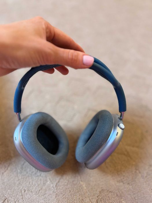Căști Apple AirPods Max albastre, Lightning, cu cutie și husă