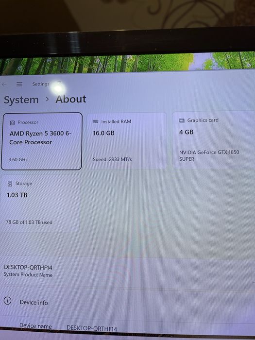 Unitate Pc Gaming, Ryzen 5-3600, 16gb ram, 1 tera, Gtx 1650 Super