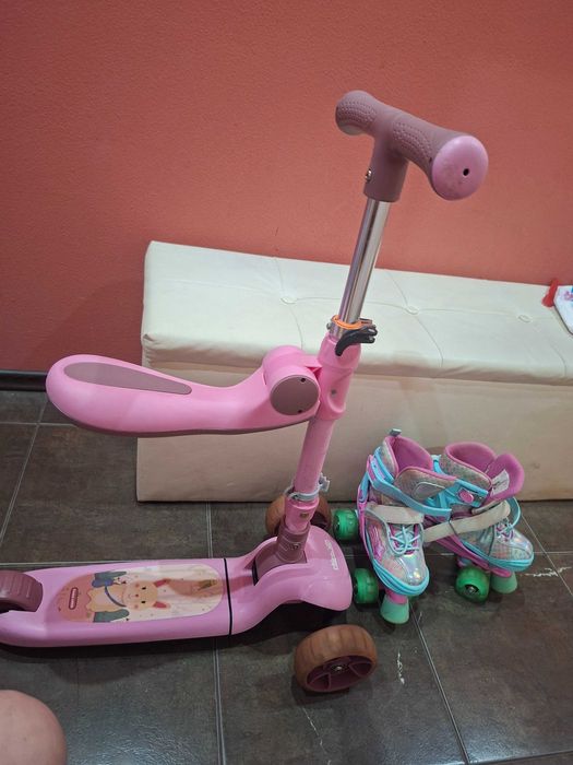 Комплект ,тротинетка и ролкови кънки(30-33 н)