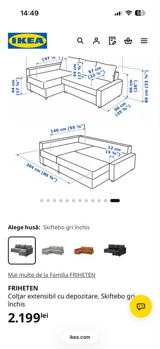 Canapea extensibila IKEA FRIHETEN