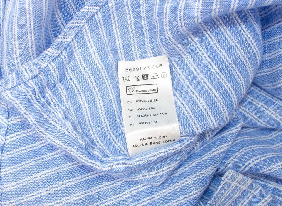 Hampton Republic дамска риза ленена синьо бяла райе relax fit р-р 42 L