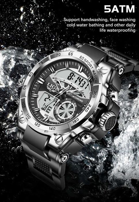 Водоустойчив кварцов мъжки часовник LIGE Sports Watch