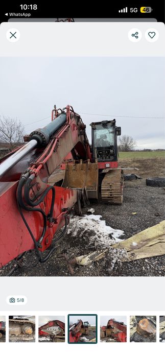Vând excavator de 26 tone cu două cupe . Atenție are motorul stricat și geamul din față spart . Sau dezmembrez.