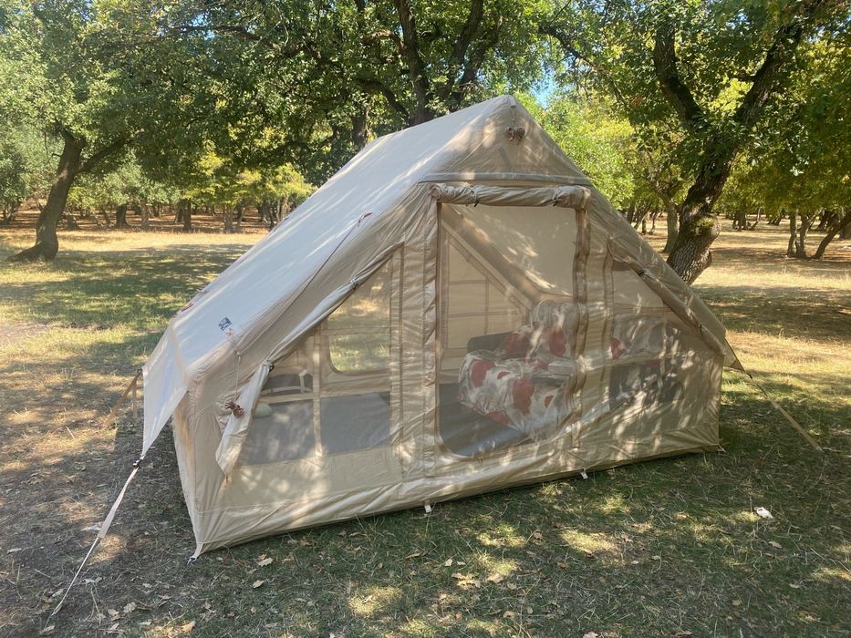 Cort Glamping Gonflabil 6mp 4 persoane Hot Tent Camping 4 anotimpuri