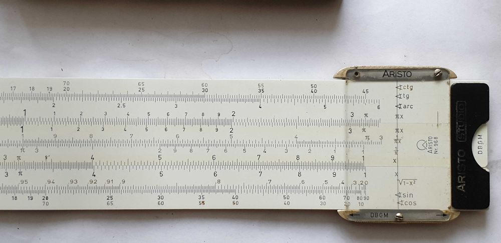 Rigla de calcul ARISTO STUDIO 968, versiunea rara