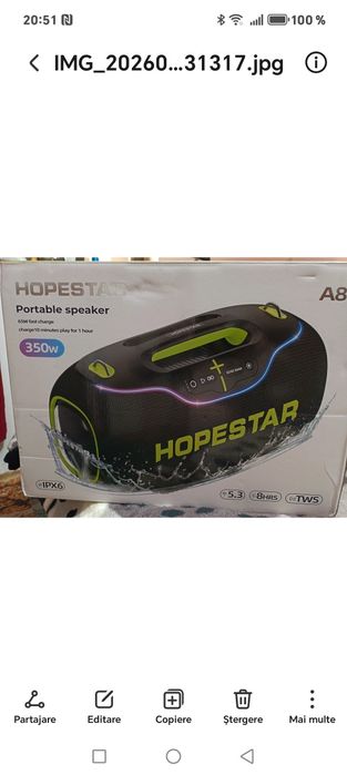 Boxa hopestar a80 noua.Microfon